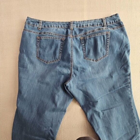 Indigo Thread Co Jeans Women's Size 20W (W40xL28) Med Wash Patches Stretch - Picture 11 of 16